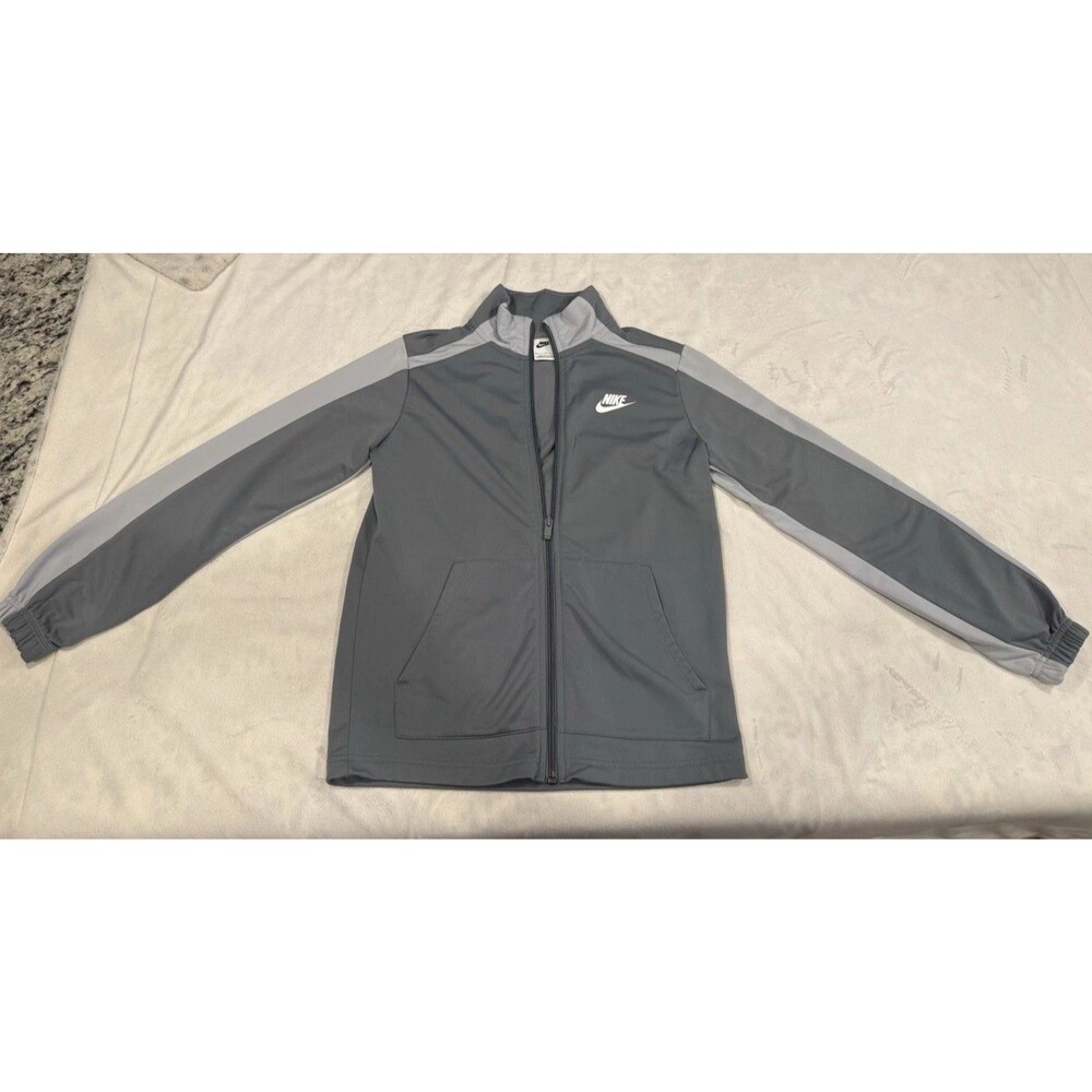 Nike Men's Full Zip Gray Track Jacket Size L Knit Polyester DD0324-084